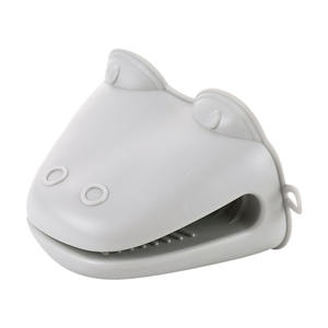 Accessori da cucina in <span class=keywords><strong>Silicone</strong></span> guanti da forno guanti da forno adorabili animali ippopotamo Design resistente alle alte Temperature lavastoviglie - Product Image 3
