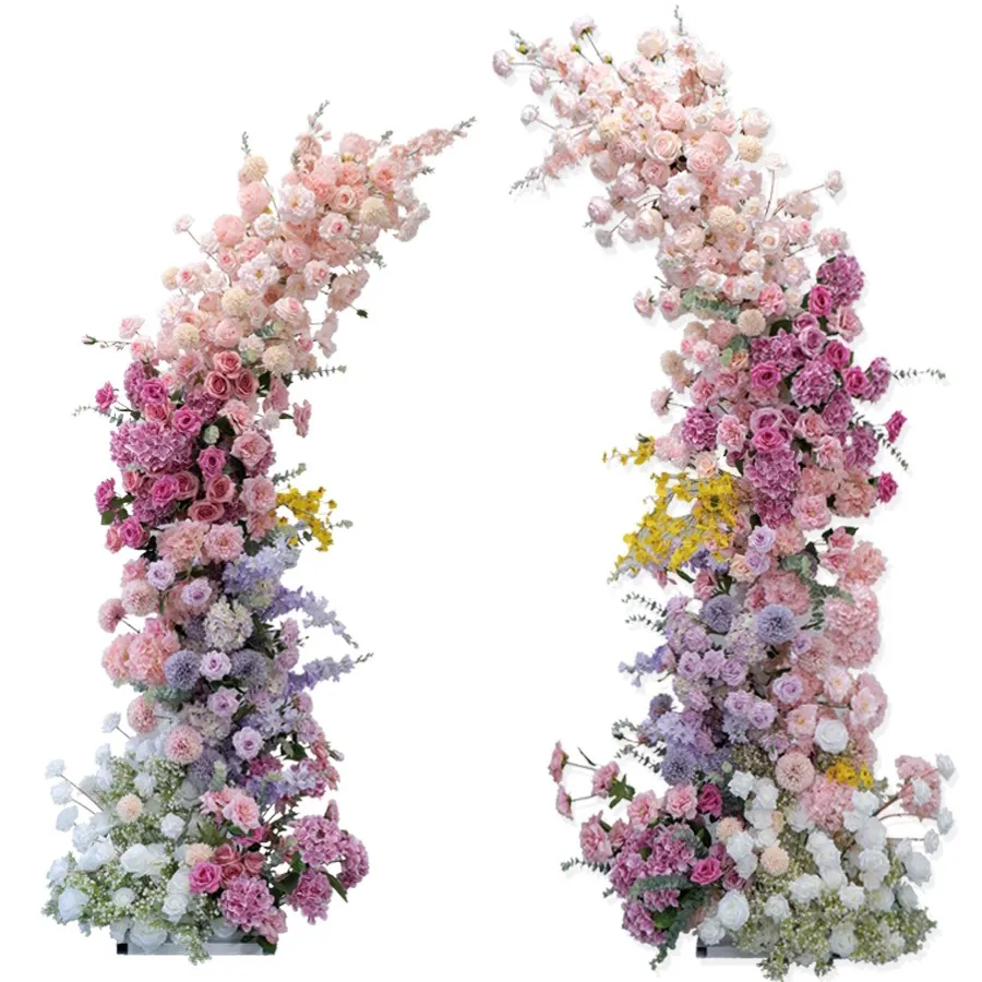 Decorazione di nozze Yedodo arco rosa Set di fiori di seta simulata fiore di fotografia di sfondo di attività 4S negozio fiori simulati