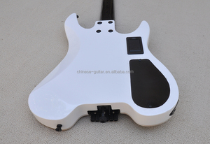 Guitarra Eléctrica Sin Cabeza Flyoung Blanca, Fabricada a Medida, Herrajes Negros, Instrumento de Cuerdas para Zurdos - Product Image 5
