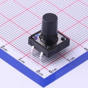 UK-B0224-G14-250 Tactile Switch Through hole-4P,12x12mm Switch Single Pole Single Throw Round Button 2.5N Through Hole - Product Image 1