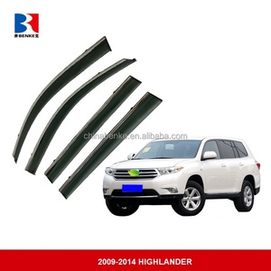 Déflecteurs de vent pour vitres de voiture Toyota HIGHLANDER 2015-2020, pare-pluie, visières de fenêtre, en PC avec acier inoxydable - Product Image 4