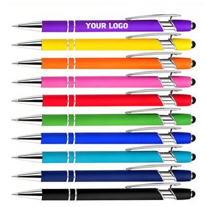 ปากกาลูกลื่นโลหะหรูหราขายส่ง สำหรับโปรโมชั่น พร้อมหน้าจอสัมผัสสีเหลือง ของขวัญโฆษณาแบบกำหนดเองได้ พร้อมโลโก้ - Product Image 4