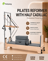 Reformer Pilates Commercial en Bois d'Érable avec Cadre en Acier Inoxydable, Demi-Cadillac Portable et Réglable pour Studio de Pilates, OEM ODM