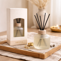 Boîte diffuseur en carton de luxe pour diffuseur à bâtonnets, coffrets cadeaux d'aromathérapie et de spa, en papier artistique durable avec fenêtre