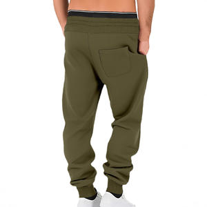 Pantalones deportivos de forro polar de color liso para hombre, pantalones jogger con cintura elástica, ropa informal transpirable para el tiempo libre - Product Image 1