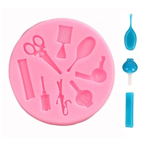 Moule en silicone DIY pour sèche-cheveux rond, peigne, miroir, ciseaux, fer à friser, flacon de parfum - Product Image 1