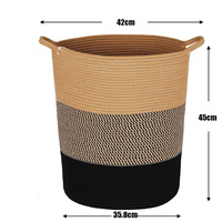 Panier à linge en corde de coton tressée, grand, moderne et écologique, pour vêtements sales, idéal pour Pâques