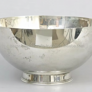 Mercury cuenco de vidrio, Pedestal de vidrio mercurio plateado - Product Image 1