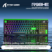 ATTACK SHARK Nouveau Modèle R98 HE Clavier Filaire à Déclenchement Rapide en Fibre de Carbone Forgée avec Interrupteur Magnétique et Bouton RGB Lightbox 8000Hz