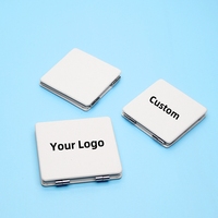 Wholesale Double Sided PU Leather Compact Mirror Foldable Personalized Pocket Mirror with Logo for Cosmetics