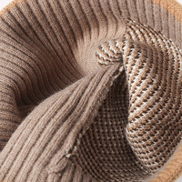 Bonnet en tricot jacquard personnalisé avec logo pour femme, chaud, à revers, brodé, en polyester, pour l'extérieur