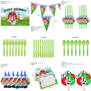 Decorazioni per Feste a Tema Animali della Fattoria, Piatti Usa e Getta con Design di Mucca e Maiale, Kit per Compleanni dei Bambini, Lauree, Celebrazioni Diwali - Product Image 2