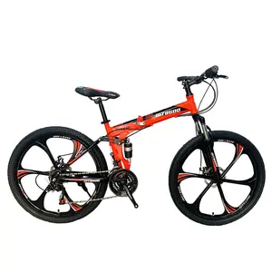 2022 new 26 inch folding bike full suspension foldable mountain bicycle carbon mountainbike OEM bicicleta mtb gear cycle for man