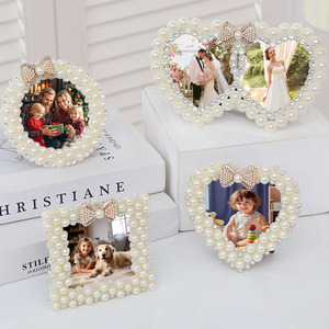 Nhựa Rhinestone ngọc trai khung ảnh, Fancy sáng bóng pha lê khung ảnh cho đám cưới, gia đình, bàn - Product Image 1