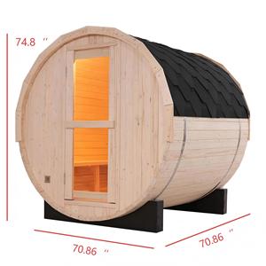 Sauna en bois de pin blanc pour 4 personnes avec chauffage de 6 kW et tuiles extérieures imperméables - Product Image 4