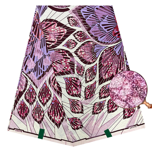 Tissu africain professionnel imprimé avec des motifs africains, tissu <span class=keywords><strong>super</strong></span> ciré doré, 6 yards, pour filles et garçons, pour mariage et fête - Product Image 4