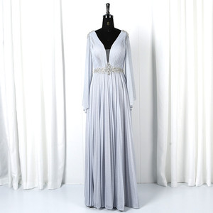 Nuovi disegni brillante <span class=keywords><strong>tulle</strong></span> fatto a mano che borda madre del vestito da sposa da sera delle donne abiti a maniche lunghe - Product Image 1