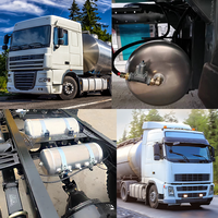 Tanque de Almacenamiento de Aire Horizontal de Aluminio y Carbono de 35L/9.2 Galones, Personalizado, con Acabado Pulido Espejo, Garantía de 7 Años