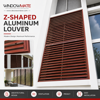 Volets en aluminium en forme de Z OEM ODM pour usage extérieur en hôtel, design moderne, garantie 5 ans, ventilation