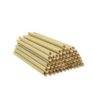 Pajitas de Bambú Desechables Verdes a Granel, Pajitas de Bambú Inclinadas para Llevar - Product Image 1