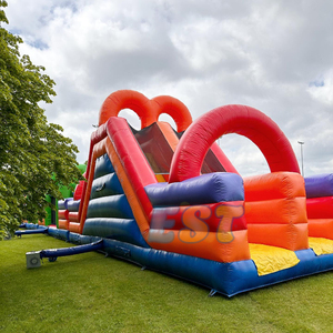 Carrera de obstáculos inflable de juego interactivo deportivo gigante personalizado para adultos con tobogán fiesta evento Castillo de carrera de obstáculos inflable - Product Image 3