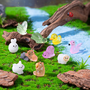 蓄光ミニチュア動物フィギュア 樹脂製 DIY 庭 ドールハウス 水槽 マイクロ風景 装飾アクセサリー - Product Image 3