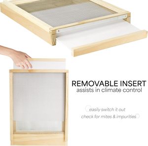 10 khung langstroth tổ ong sàng lọc dưới Hội Đồng Quản trị 304 thép không gỉ Net + Khay PVC công cụ nuôi ong Hive công cụ màn hình - Product Image 6