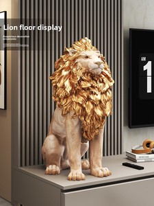Ornamento da Pavimento in Resina a Forma di Leone, Design Minimalista Moderno, Decorazione per <span class=keywords><strong>Soggiorno</strong></span>, <span class=keywords><strong>Regalo</strong></span> di Inaugurazione Casa o Negozio - Product Image 2