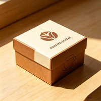 Boîte cadeau en papier kraft personnalisée pour café, 4 compartiments, boîte d'emballage avec séparateurs pour grains de café, dosettes de café