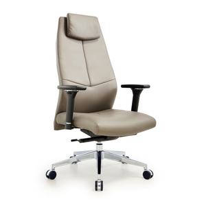 เก้าอี้สำนักงานผู้บริหารหนังสไตล์โมเดิร์นหรูหรา พร้อมขาอะลูมิเนียมอัลลอยด์ เก้าอี้ผู้จัดการ เก้าอี้ห้องประชุม - Product Image 1