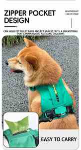 Harnais pour chien réfléchissant, respirant, avec rembourrage doux, nouveau harnais anti-traction avec poches, harnais de type gilet réglable pour chien - Product Image 5