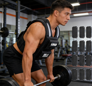 Gilet de musculation réglable pour hommes/femmes, <span class=keywords><strong>veste</strong></span> d'entraînement fitness avec huit compartiments lestés en fer, en polyester, capacité 10 kg - Product Image 6