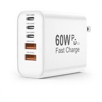 Cargador de Escritorio USB-C Ecológico de 60W, Resistente al Fuego, con Carga Rápida PD 3.0 para iPad, Tablet y Auriculares