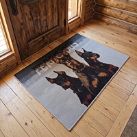 Tapis tissé personnalisé en gros avec motif Doberman, tapis de sol décoratif pour entrée, salon et chambre à coucher