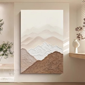 Abstract Landscape Oil Painting Hand Painted Canvas <b>Art</b> For Living Room Entryway Wall Decor 100% Handmade Modern Mountain Scene - Product Image 4