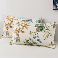 Parure de lit en microfibre avec housse de couette imprimée numériquement motif végétal