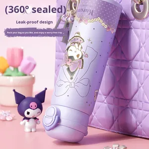 Gourde isotherme Sanrio Kuromi <span class=keywords><strong>Hello</strong></span> <span class=keywords><strong>Kitty</strong></span> pour enfants, en acier inoxydable 316 de qualité alimentaire, grande capacité, pour la rentrée scolaire, pour filles d'école primaire, avec double paille - Product Image 1
