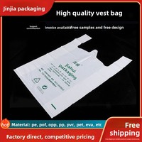 Petits sacs en plastique PET/PE transparents blancs, style gilet, pour emballage alimentaire, petit-déjeuner/à emporter, jetables – Fabrication nationale, vente en gros à prix avantageux