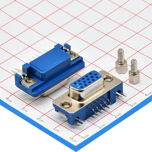 HDR15 Right Angle 15 Pin Triple Row PCB Female D-SUB Connector