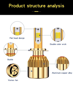 Vente flash : Phares LED bicolores C6 H1/H3/H4/H7/9005/9006, étanches IP68, 36W, compatibilité universelle, 10000 lumens, garantie de 2 ans - Product Image 3