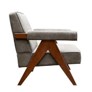 <span class=keywords><strong>Fauteuil</strong></span> en bois massif de style moderne avec revêtement en cuir PU pour salon - Product Image 4