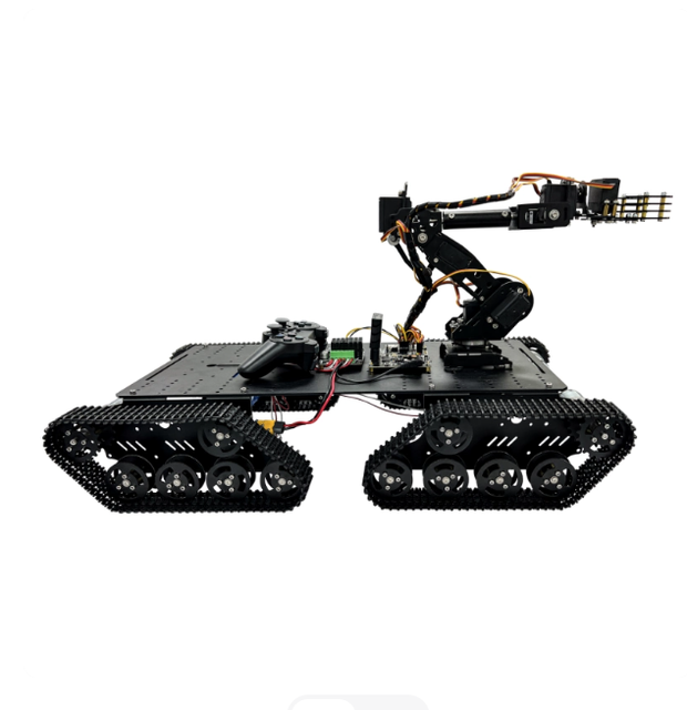 Xingqi Wireless Remote Control 4WD Tracked Robot Chassis Rubber Track 7DOF Robotic Arm Mobile Gripping Manipulator Construction