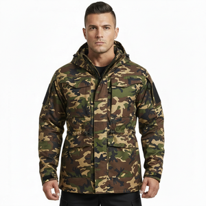 Veste tactique <span class=keywords><strong>camouflage</strong></span> personnalisée AQTQ pour homme, veste de terrain tactique imperméable à capuche pour la randonnée et la chasse en plein air - Product Image 1