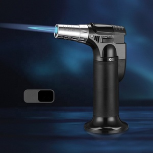 Briquet torche au butane rechargeable à <span class=keywords><strong>flamme</strong></span> Jet réglable pour barbecue à domicile et utilisation de cigares - Product Image 4