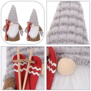<b>Grey</b> Chenille Cap Sherpa Body Gnome Seasonal Decor Item for Retail Window Scene Custom Size - Product Image 2