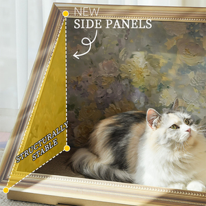 Cuccia per Gatti di Lusso Personalizzata, Design Moderno per Interni, Stile Vintage Pittura a Olio, Semi-Chiusa, Resistente, Ecologica, con Tiragraffi in Cartone - Product Image 2