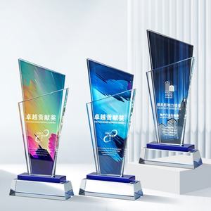 カスタマイズ可能クリスタルトロフィーカラフル優等式優秀従業員個人メダル彫刻ガラス認証会社デザイン - Product Image 4
