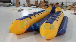 Bateau banane gonflable double <span class=keywords><strong>tube</strong></span> de qualité supérieure, personnalisé en usine, pour 12 personnes (10-12-14 sièges), jeu aquatique gonflable à tirer - Product Image 3