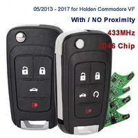 Jingyuqin - Llave Remota para Automóvil de 315/433 Mhz, ID46 PCF7931E/7937, para Chevrolet Cruze, Aveo, Epica, Lova, Camaro, Impala, Trax, Orlando, 2/3/4 Botones