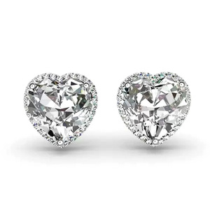 Orecchini a Perno a Forma di Cuore per Donne, Gioielli Eleganti e Scintillanti, Vendita all'Ingrosso - Product Image 3
